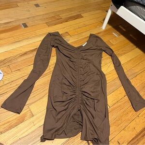 Brown Mini dress with string tight size L